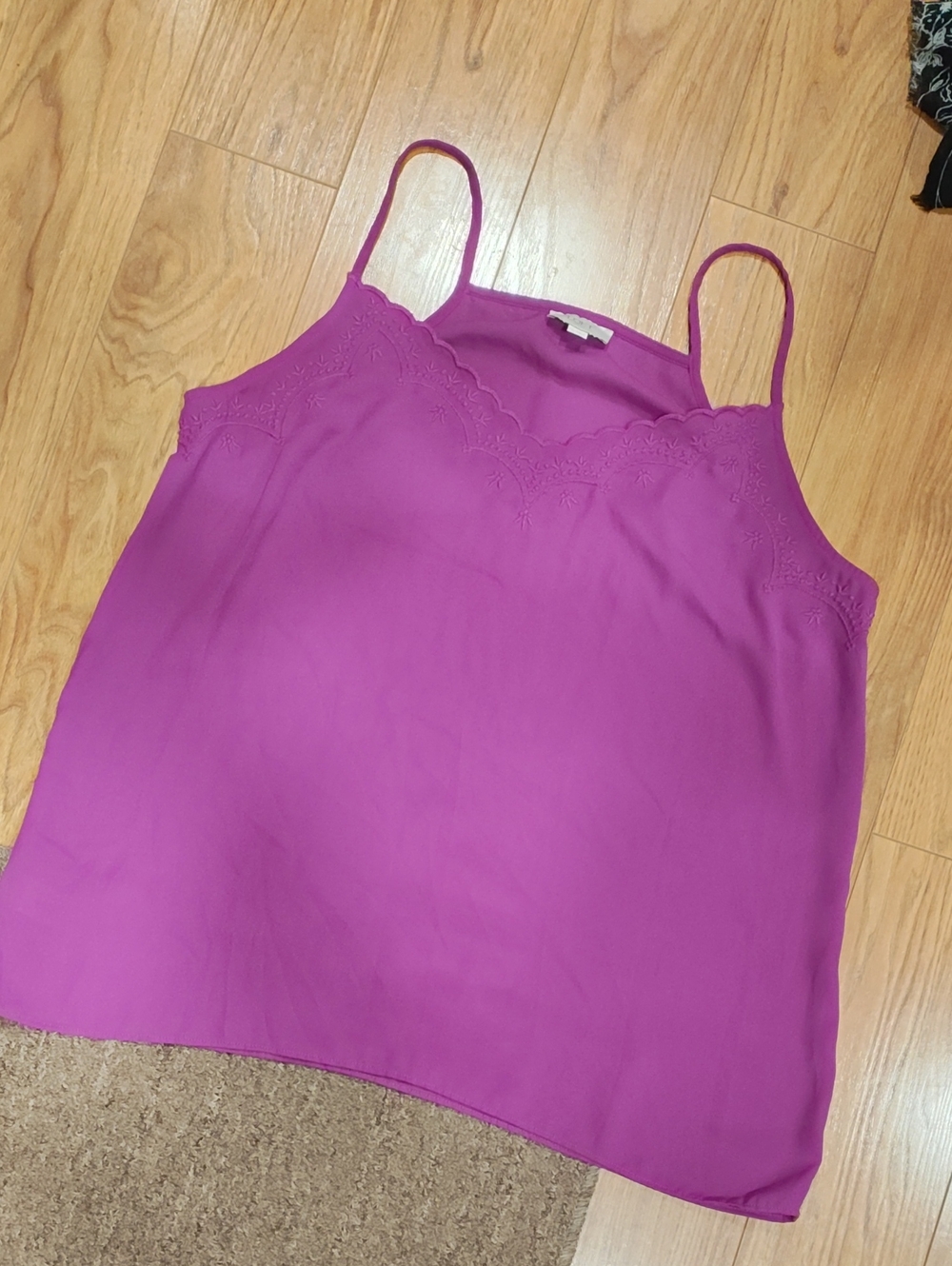 LOFT Fuchsia Lace-Trim Camisole